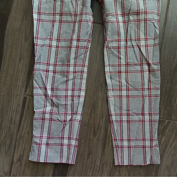 Veronica Beard Farrow Plaid Cropped Pants in Navy Rust Sz 6 - Picture 5 of 9